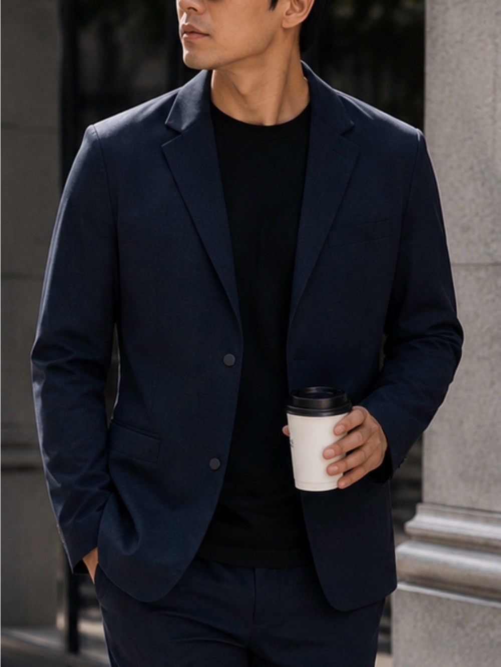 Lululemon Men’s Navy Blue Blazer Sport Coat Modern Stretch Size 34S